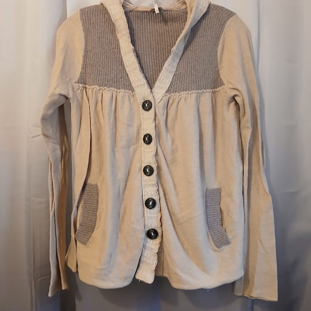 FREE PEOPLE Babydoll Cardigan Sweater XS Peachy
